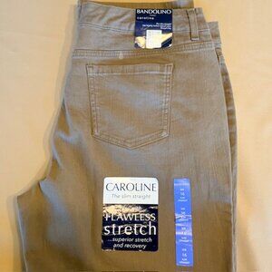 Bandolino Caroline Womens 16 Jeans Warm Taupe Slim Straight Leg Mid Rise NWT